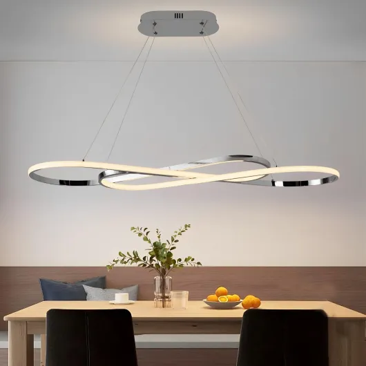 Suspension Luminaire LED Moderne,Luminaire Suspension Design Linéaire Dimmable avec Télécommande, Luminaire Suspendu Réglable en Hauteur pour Salle à Manger Cuisine Bureau, L100cm Electrochrome L100cm