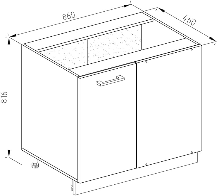 Meuble d'angle R-Line, Blanc Haute Brillance, 86cm sans PT, pour Une Combinaison Libre au Sein de systèmes de Cuisine modulaires