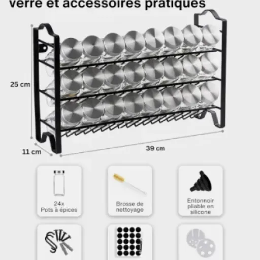 Test Deco haus Etagere avec Pot a Epices (24 bocaux) : le range-épices qui met enfin un peu d’ordre dans le plan de travail
