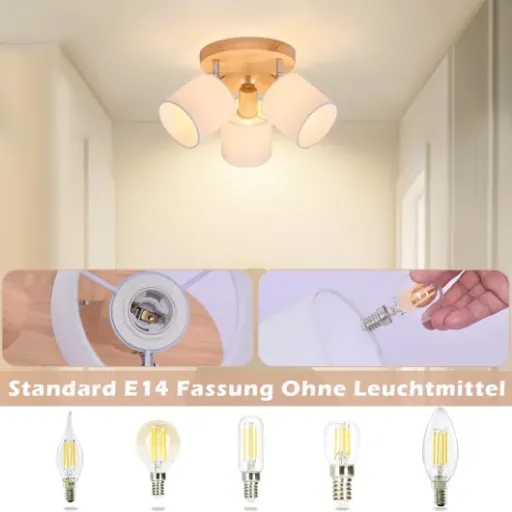 Test Glitzerlife Projecteur Plafonnier 3 Lampes : le spot bois/tissu qui fait le job sans chichis