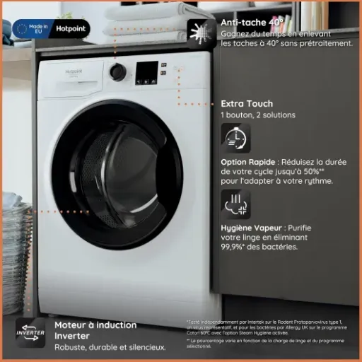 Test Hotpoint NS1069CWKEUN : un lave-linge 10 kg qui fait le job pour les familles