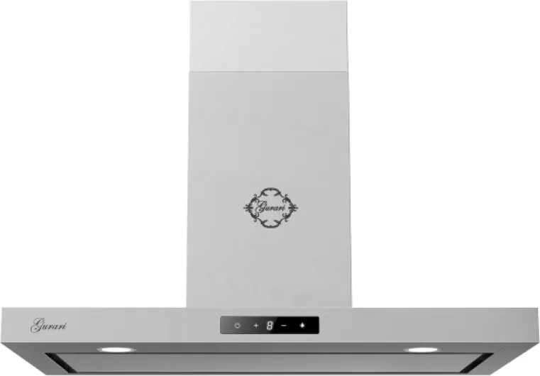 GURARI Hotte murale CH 5001+ recirculation, en acier inoxydable, 90 cm, puissance 1000 m³/h, aspiration périphérique, commande par capteur tactile, hotte aspirante avec mode d'évacuation et de
