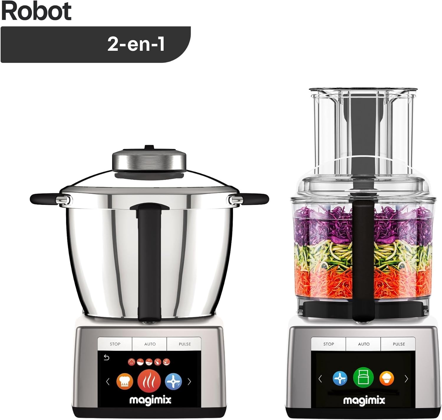 Robot Cuiseur Multifonction – Cook Expert - Bol Inox 3,5 L, 12 Programmes Automatiques – Moteur Professionnel 900 W Garanti 30 Ans - Chrome Mat Chrome standard