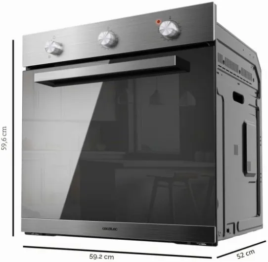 Four encastrable Bolero Hexa C136000 Mirror Time A - 2800 W, capacité de 77 L, 4 fonctions, Minuterie, Steam Assist, Steam EasyClean, Cooling Fan, Triple Vitrage, Classe Énergétique A Inox Effet Miroir - Minuteur