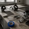 Découpe plan de travail en bois massif : scie circulaire, scie sauteuse ou défonceuse
