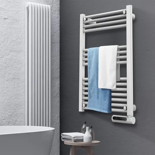 Porte-serviettes électrique Ready Warm 9100 Smart Towel White Puissance 500 W, écran LED, contrôle tactile, 3 modes de fonctionnement, température réglable - ReadyWarm 9100 Blanc