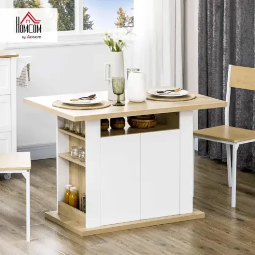 Test HOMCOM Îlot Central Cuisine 110x70 : bon petit meuble d’appoint, mais avec des compromis