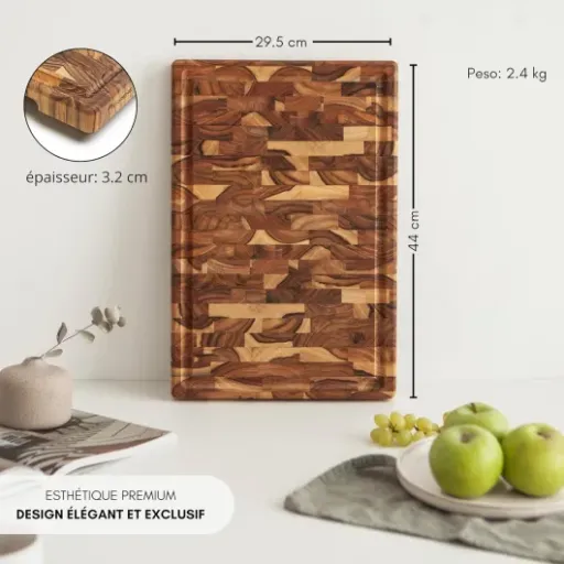 Test Erreke Planche en Bois de Teck End Grain : une planche costaud pour cuisiner et servir sans se prendre la tête