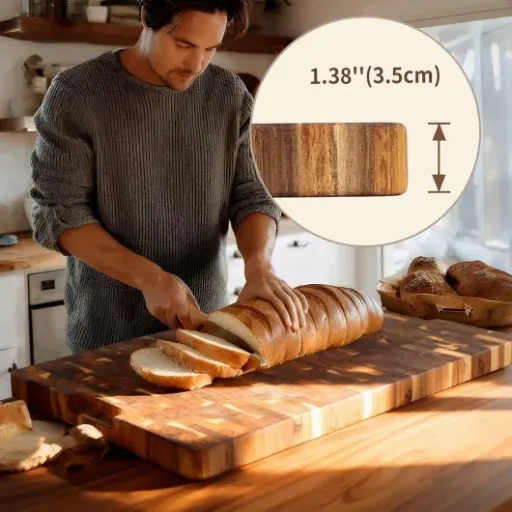 Test Utoplike Grande Planche à Découper en Acacia : la grosse planche qui remplace (presque) un plan de travail
