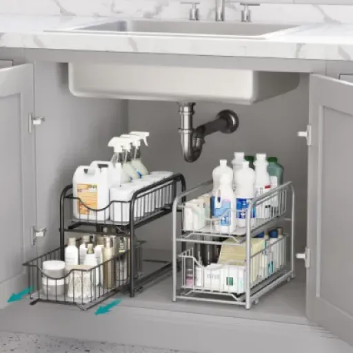 Test SONGMICS Rangement Sous Évier 2 Niveaux : le petit rack en acier qui met enfin de l’ordre sous l’évier