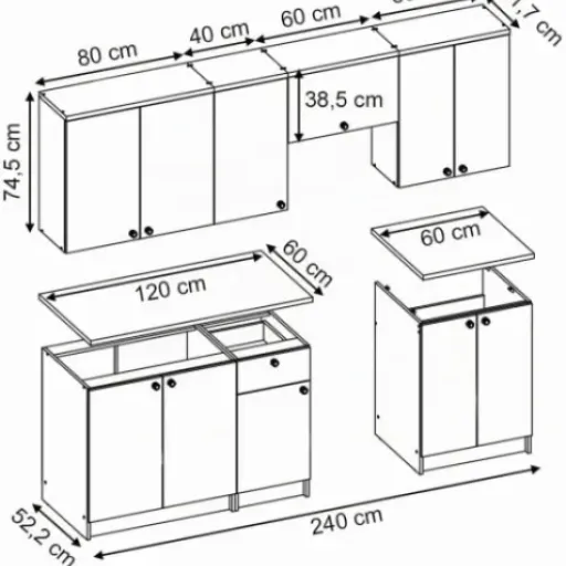 Test Vicco Bergamo 240 cm : une petite cuisine modulable qui fait le job sans ruiner le budget