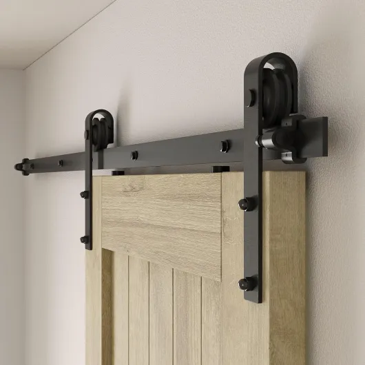 5FT/152CM Systeme Porte Coulissante,Quincailleri Kit de Rail pour Porte Coulissante, Ensemble Industriel pour Coulissante Interieur, Améliorer