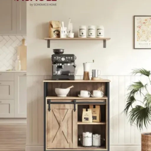 Test VASAGLE LSC089B50 : le petit buffet porte coulissante qui fait le job sans prendre de place