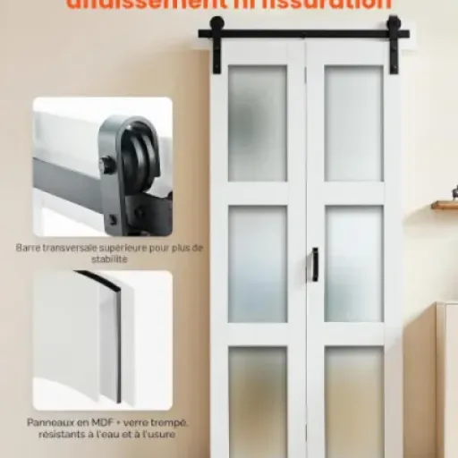Test VEVOR Porte Coulissante Intérieure 91,4x213,4 cm : une porte pliante lourde, pratique, mais pas plug-and-play