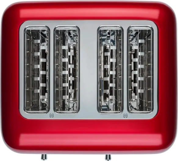 Grille pain pour 4 tranches - Artisan - 7 niveaus de brunnage et fonction décongélation - Vintage design - 4 Large fentes - Toaster avec porte-sandwich - Pomme d'amour