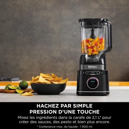 Detect Power Blender Pro & Single Serve 2-en-1, 1200W TB301EU - mixeur avec récipient 2L, 2 gobelets individuels, mixeur pour smoothies et boissons glacées, hachage de légumes, noir 2 en 1 Noir